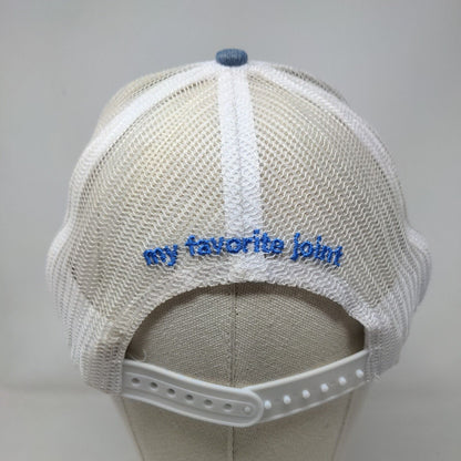 The Square Grouper Bar & Grill Trucker Hat Blue OSFM Embroidered Mesh Back