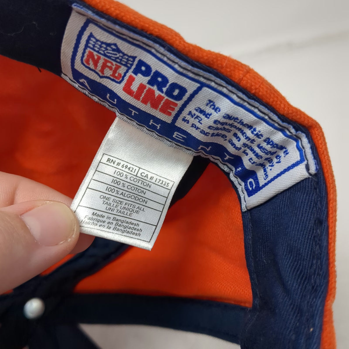 Denver Broncos NFL Reebok Orange Blue White One Size Strapback Pro Line Cap Hat