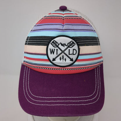 Wild Snapback Mesh Back Trucker Hat Multi One Size Striped Empyre