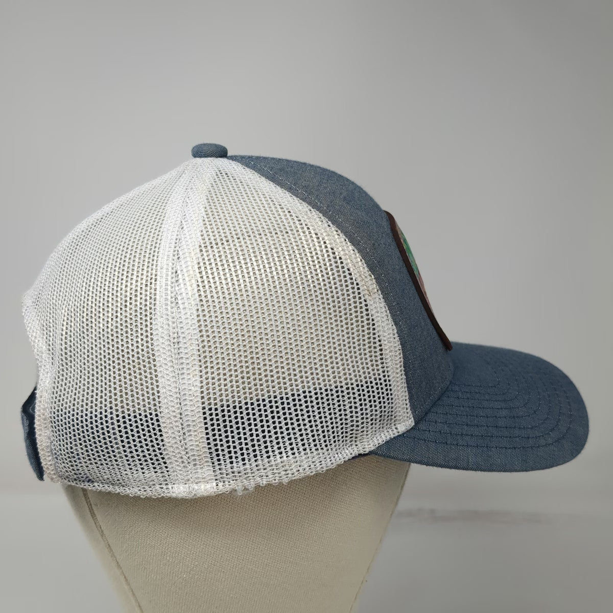 Outdoor Cap Platinum Series Baseball Cap Blue One Size Leather Flower Mesh Hat