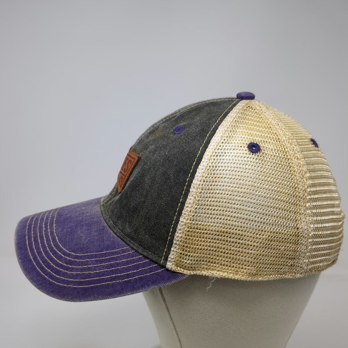 Legacy NCAA Idaho Yotes Trucker Hat Purple Gray OS Snapback Leather Patch 1891