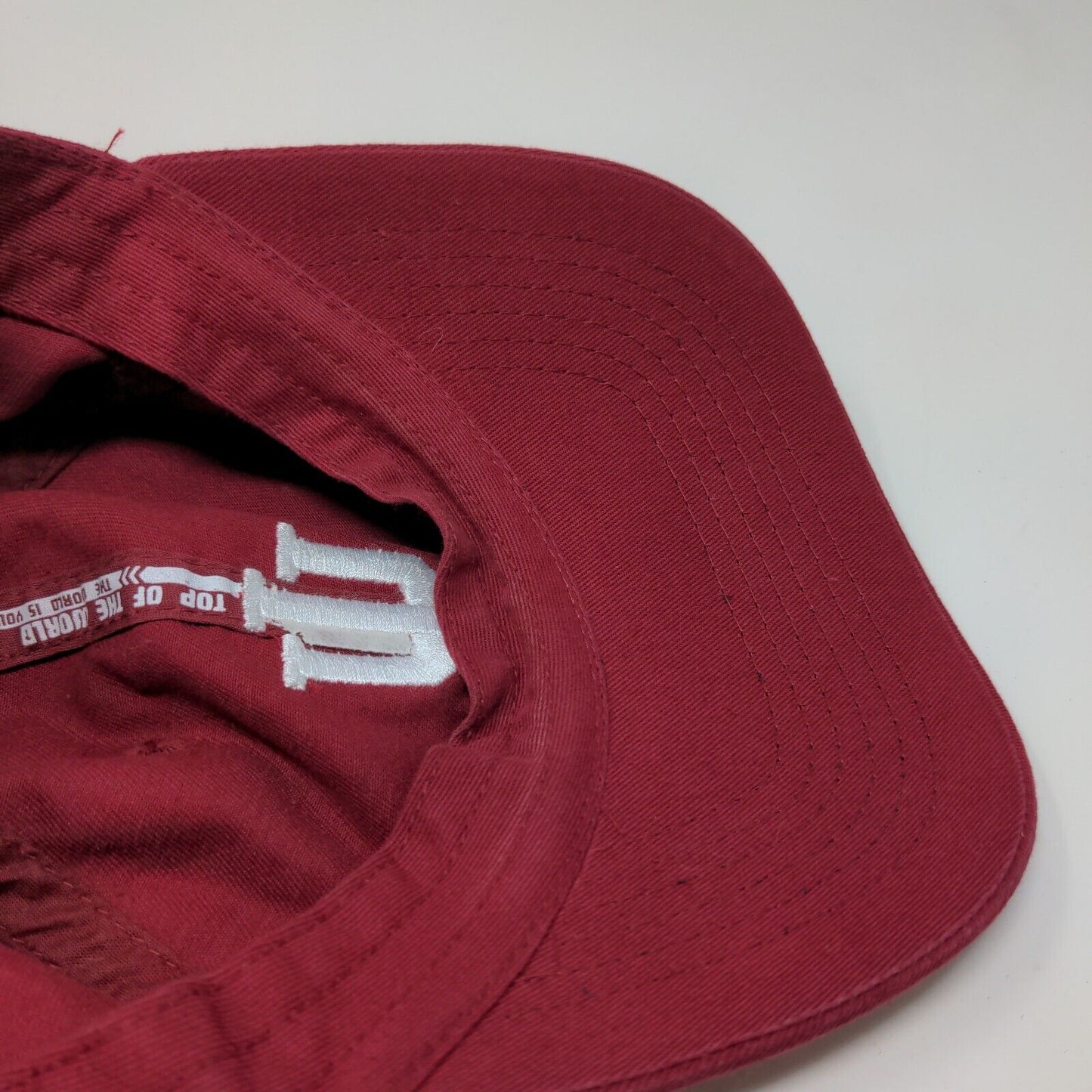 Top of the World Men's Slideback hat Red Embroidered IU Hoosiers Logo Cotton