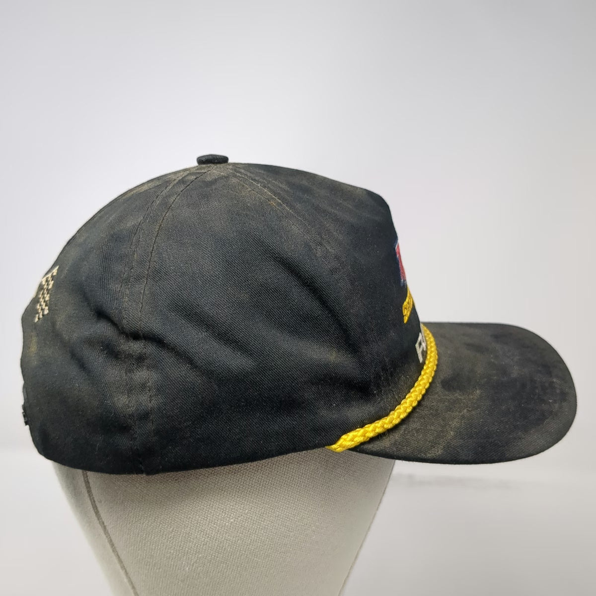 Graffiti 5 Panel Black Hat One Size AMSOIL Series 2000 Racing Rope Snapback