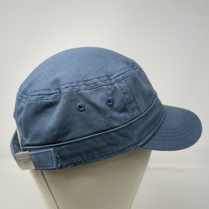 Roxy Army Cap Blue One Size Adjustable Slideback Cotton Heart Logo Cadet Hat