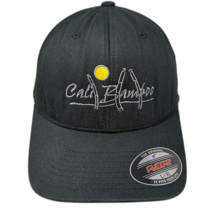 Flexfit Baseball Cap Black XL Cali Bamboo Hat Embroidered Logo Stretch Fit