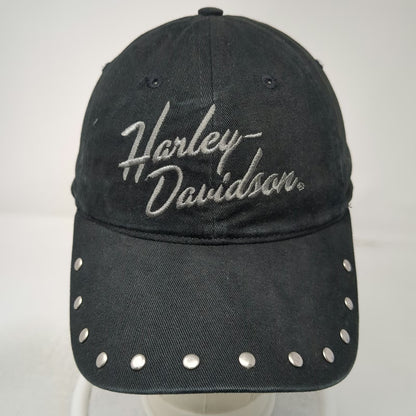 Harley-Davidson Baseball Cap Black One Size Silver Studded Hat Adjustable Script