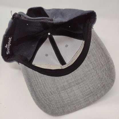 Simplot Patch Strapback Hat Gray OSFA Adjustable Colorblock 6 Panel