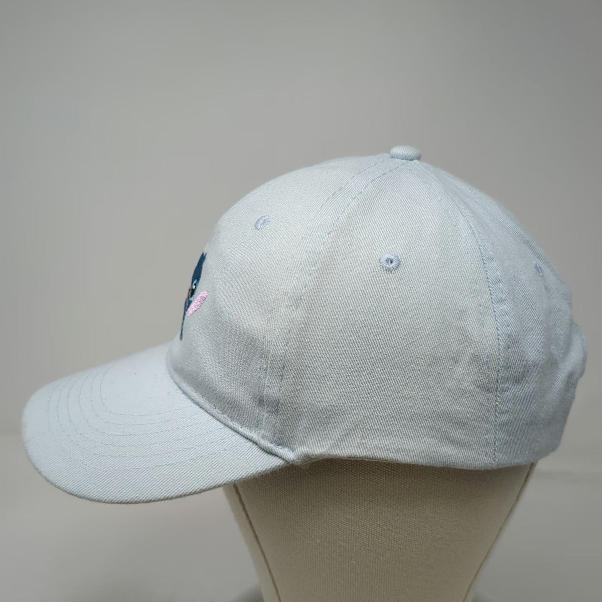 Disney Snapback Blue Hat OSFM Stitch Pineapple Embroidered Graphic Cotton Cap