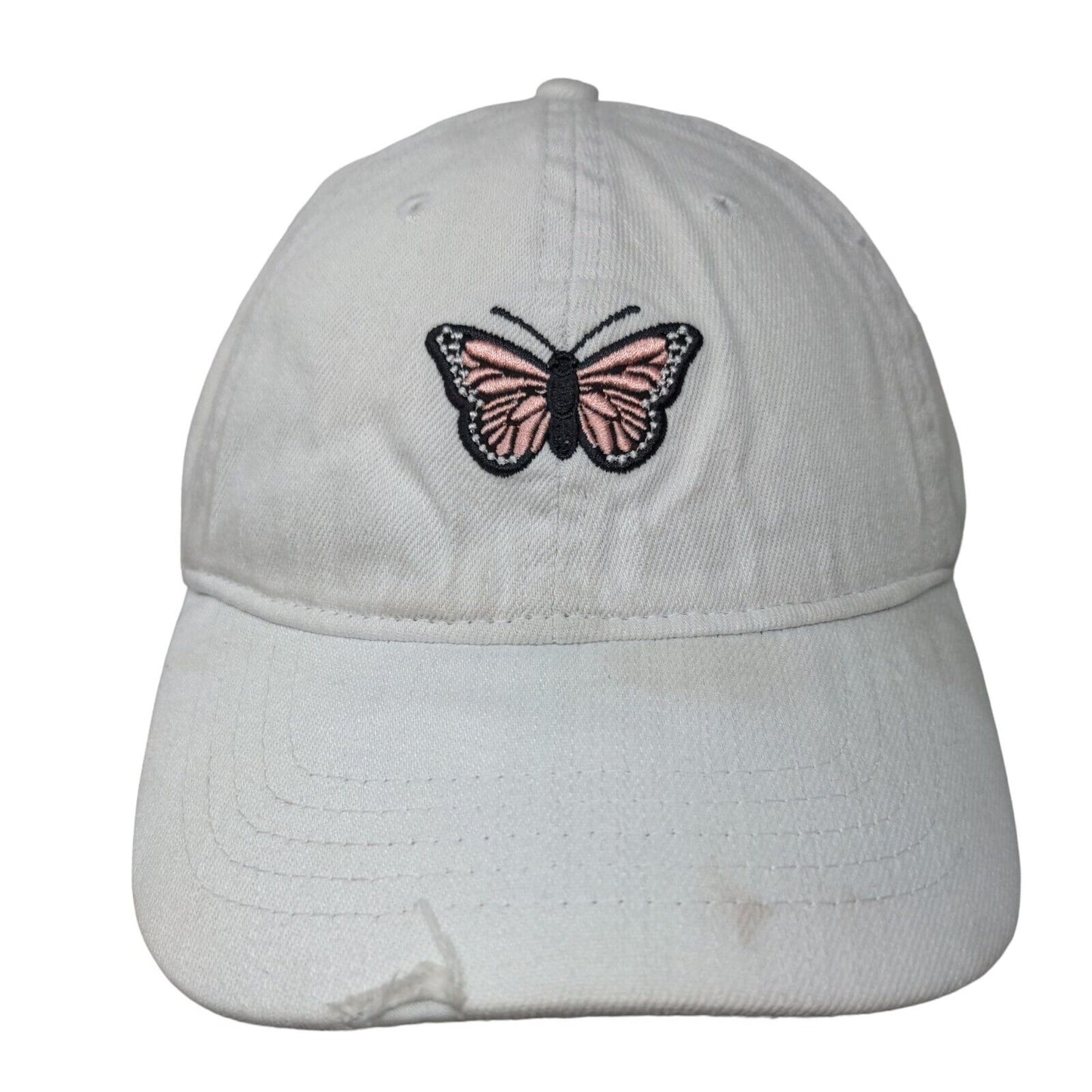 Butterfly Slideback Hat Blue OSFM Embroidered Adjustable 6 Panel
