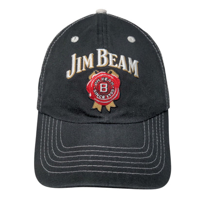 Jim Beam Strapback Hat Black OSFA Embroidered Adjustable Vent Holes