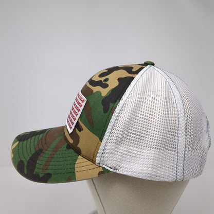 ISAT USA Flag Snapback Trucker Hat Multicolor OS Mesh Back Patriotic Richardson