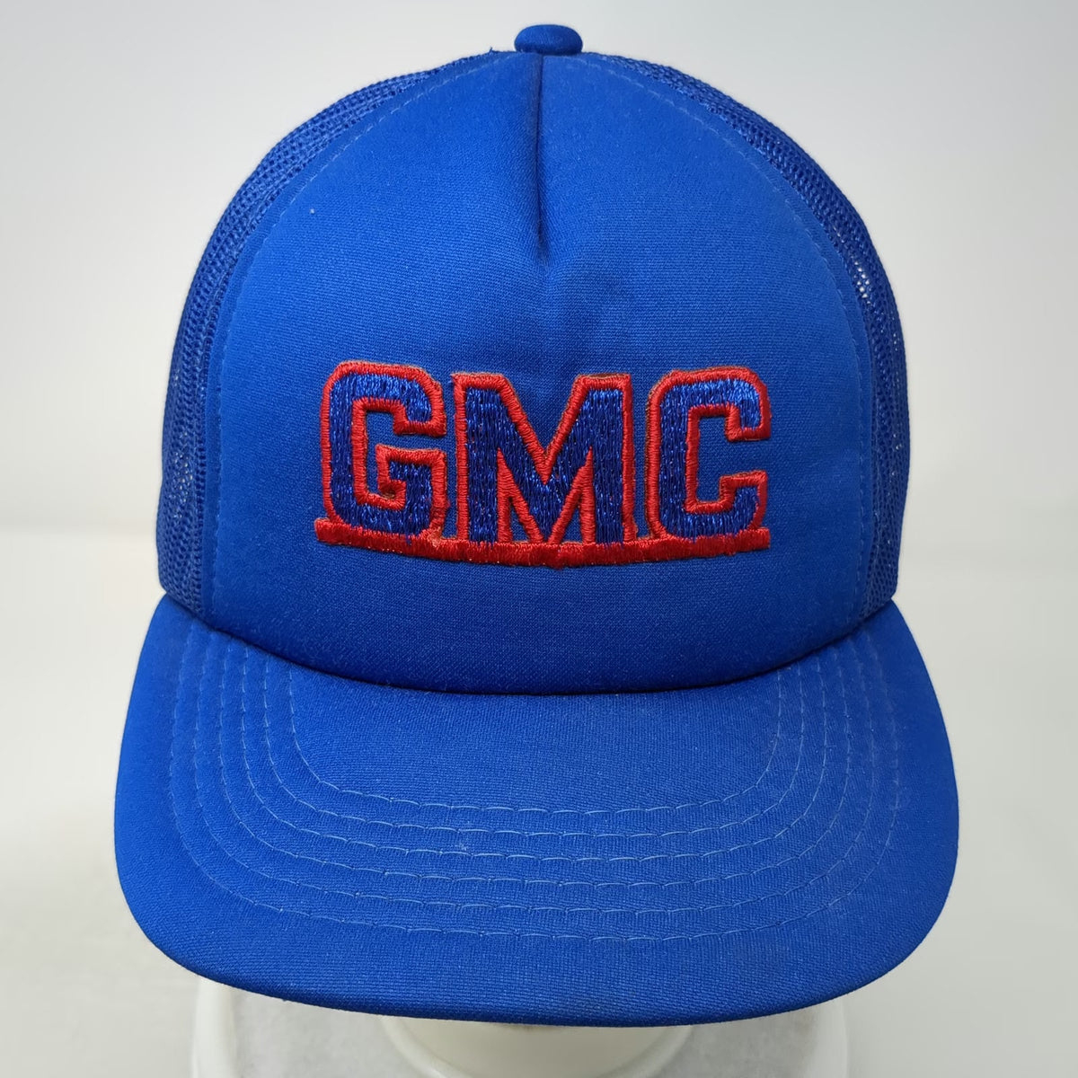 Mona GMC Trucker Hat Blue Red One Size Mesh Back Snapback Embroidered Logo