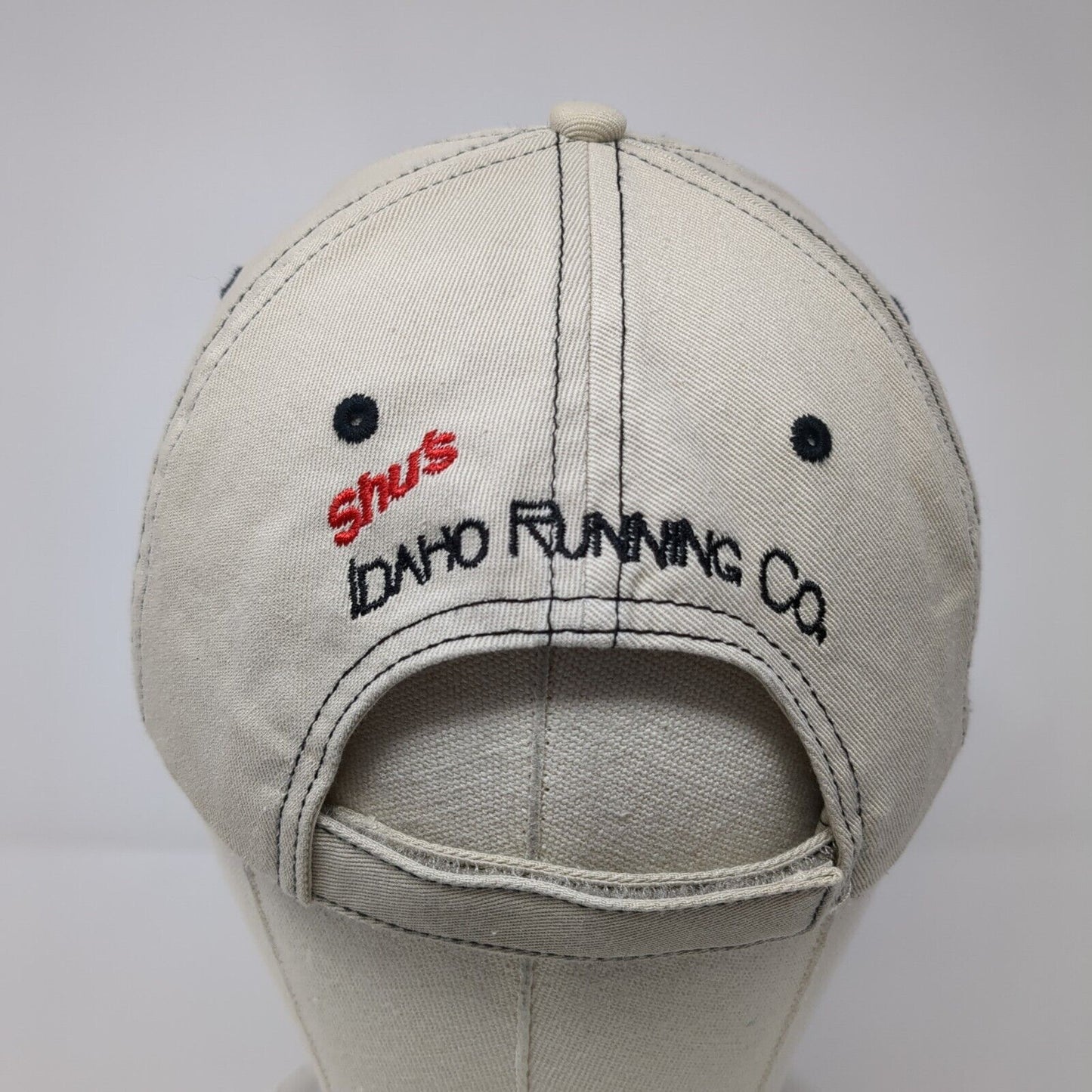 Shu's Idaho Running Co. Strapback Hat Tan One Size Adjustable Port Authority