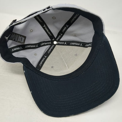 Jordan 5 Panel Gray One Size Snapback Paint Splatter Flat Brim Jumpman Logo Hat