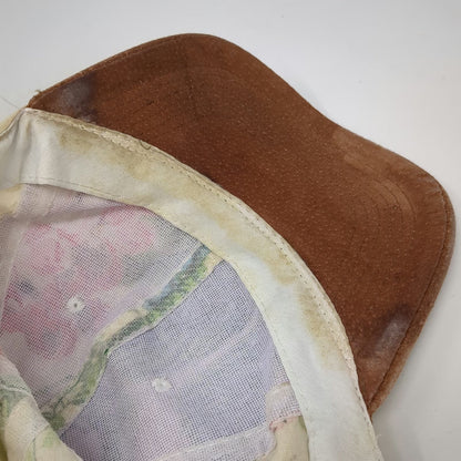 Hopeless Romantic Baseball Cap Hat One Size Beige Pink Green Brown Floral Strap