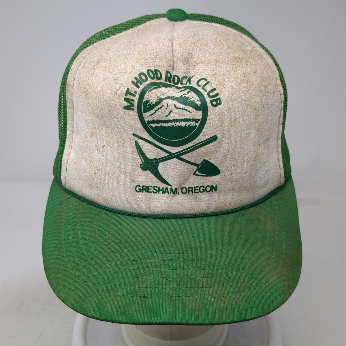 Green Trucker Hat One Size Mt Hood Rock Club Gresham Oregon Mesh Snapback
