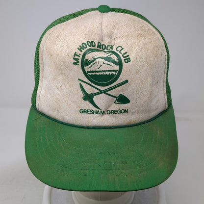 Green Trucker Hat One Size Mt Hood Rock Club Gresham Oregon Mesh Snapback