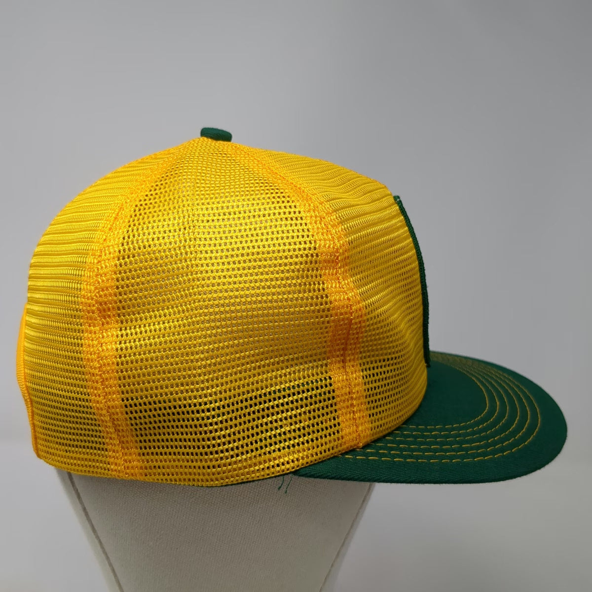Trucker Hat Yellow Green DEKALB Wheat Agriculture Mesh Back Patch Vintage