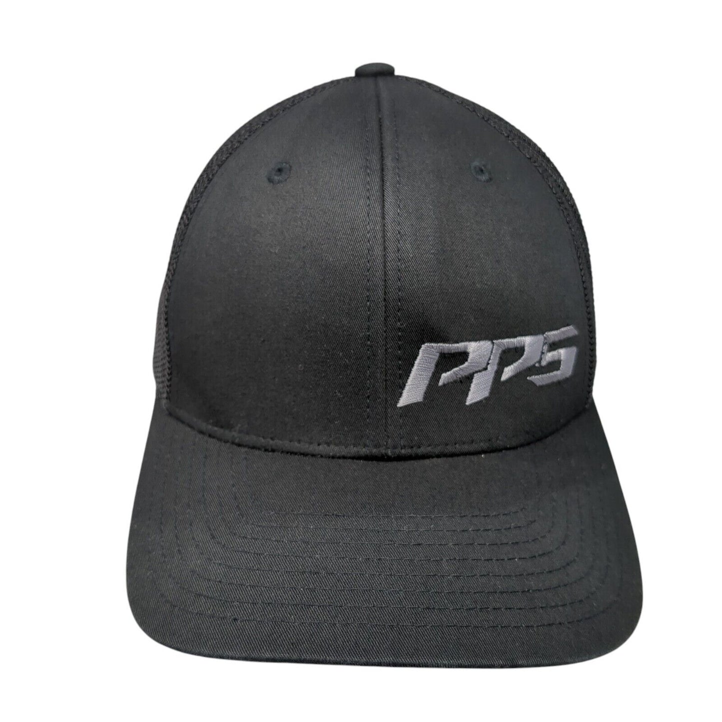 PPS Fitted Mesh Back Trucker Hat Black L/XL Embroidered Port Authority