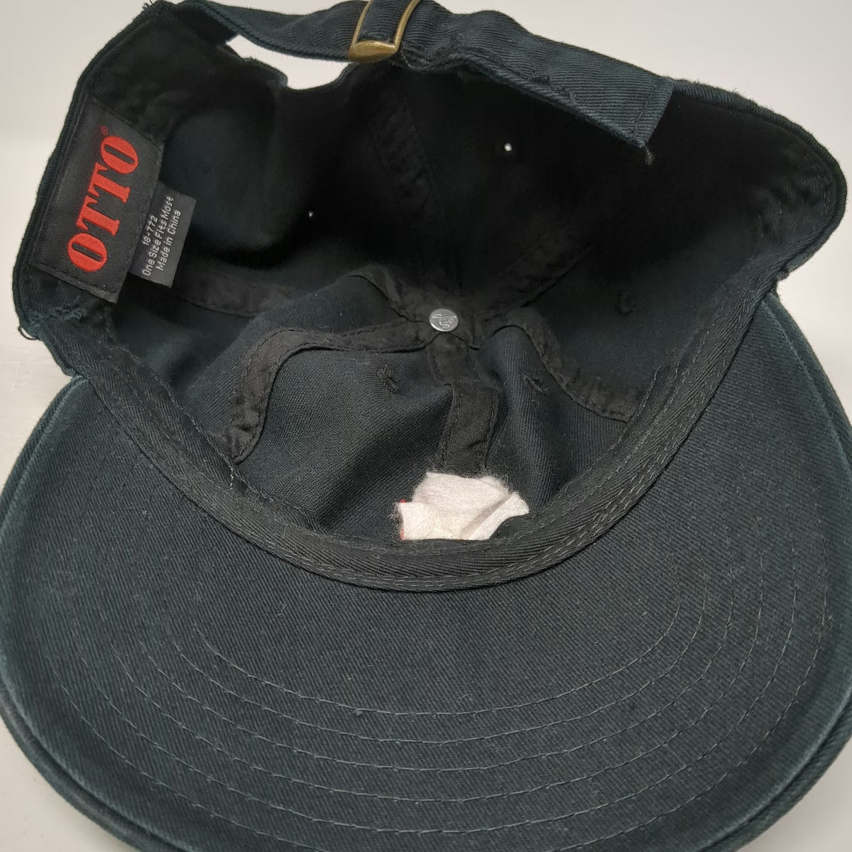 OTTO Baseball Cap Black One Size Cotton Hat Flame Graphic Embroidered Adjustable
