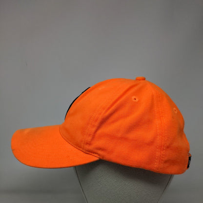 Browning Strapback Hat Orange OSFA Adjustable Embroidered Vented Holes 6 Panel