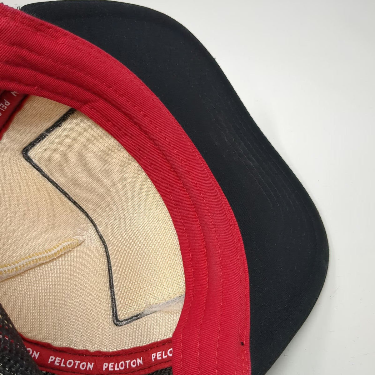 Peloton Trucker Hat Black One Size Mesh Back Foam Front Snapback Logo Patch