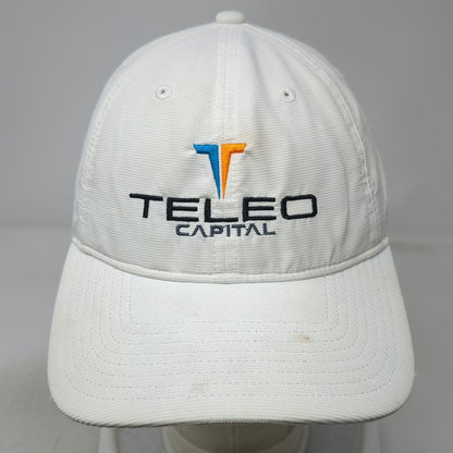 Adidas Baseball Cap White One Size Teleo Capital Logo Performance Polyester Hat