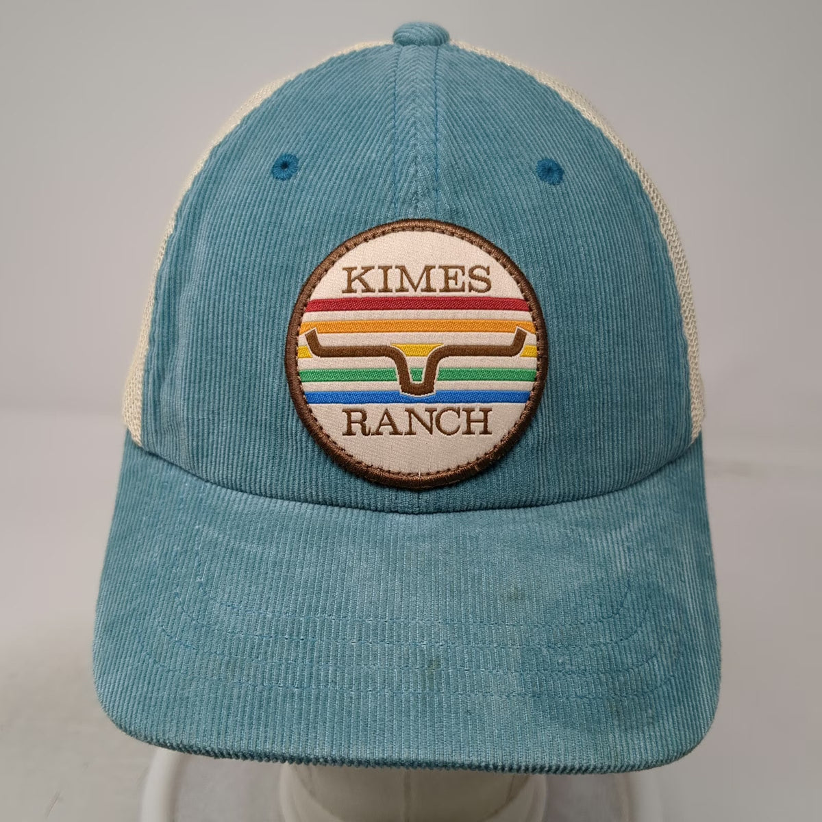 Kimes Ranch Trucker Hat Blue One Size Corduroy Patch Snapback Mesh Back Cap