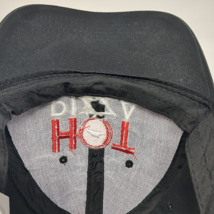 Hot Pizza Strapback Baseball Cap Black One Size Adjustable Embroidered 6 Panel