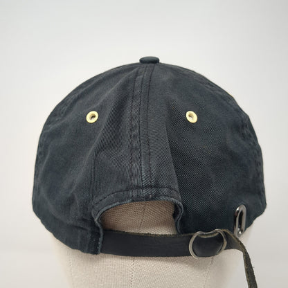 Zipper Slideback Hat Black One Size Adjustable Embroidered Alternative
