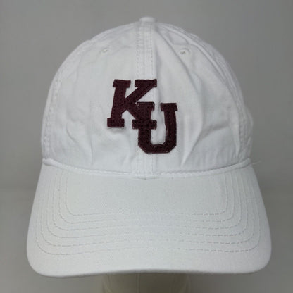 Legacy Men's Slideback Hat White Adjustable Patch KU Logo 100% Cotton