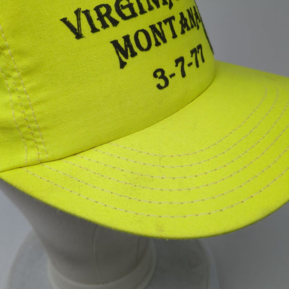 Virginia City Montana 3-7-77 Snapback Hat Yellow OSFA Solid Adjustable