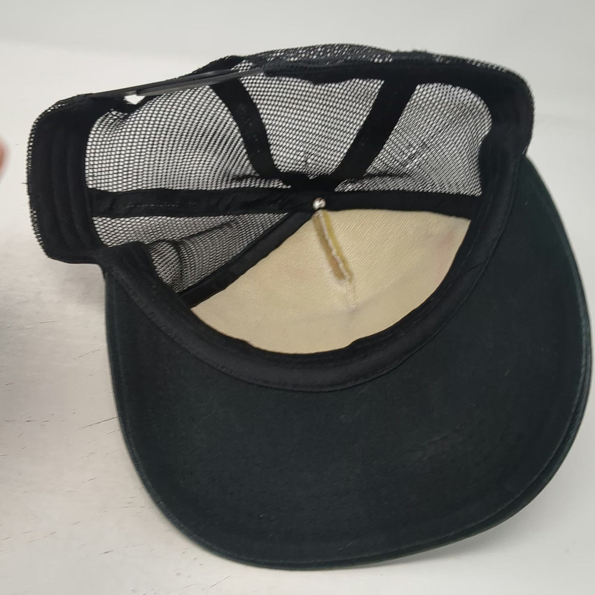 Black Trucker Hat One Size USS Boise River White Mesh Back Snapback Oars Graphic