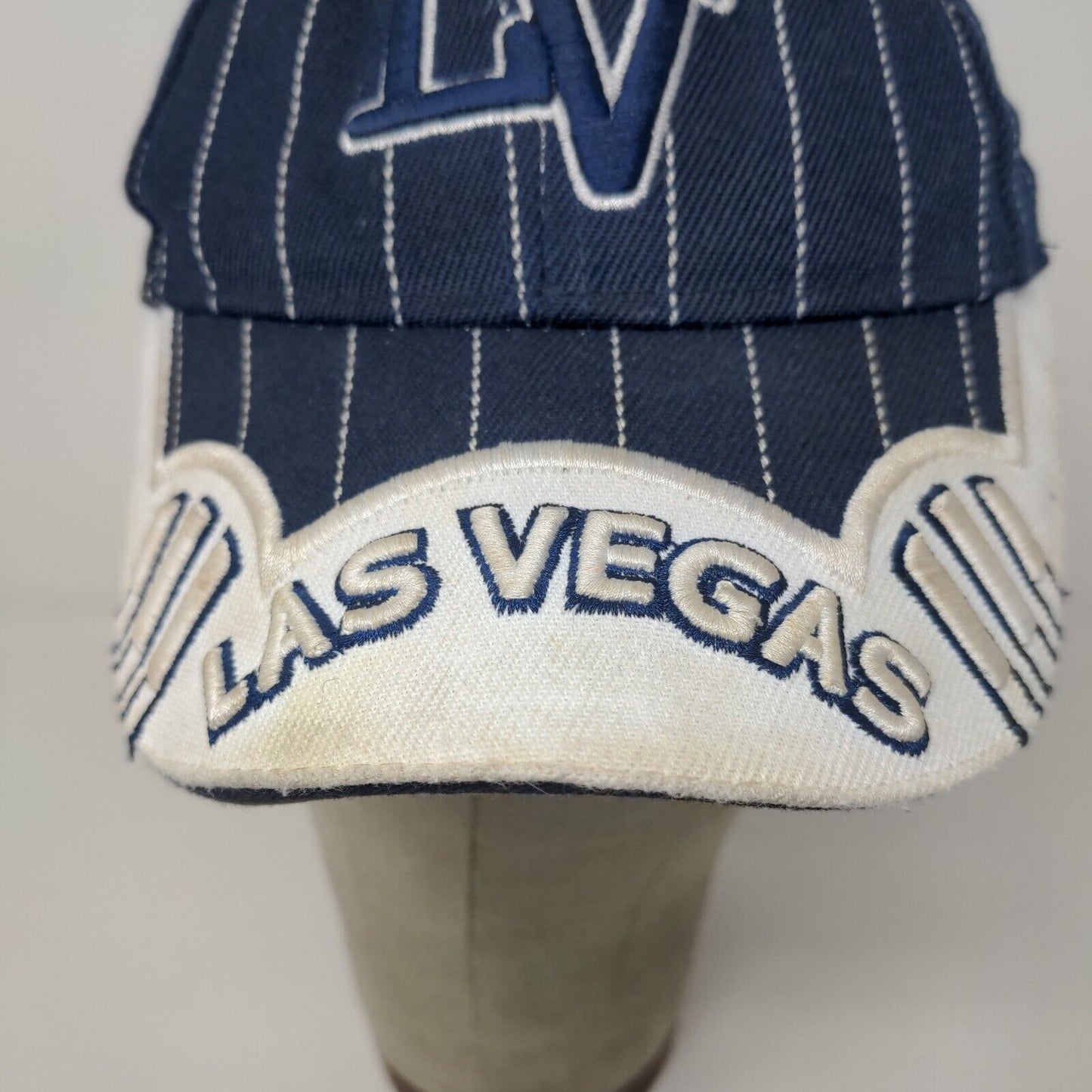 Koskash Headwear Men's Strapback Hat Blue White Size 48CM Embroidered Las Vegas