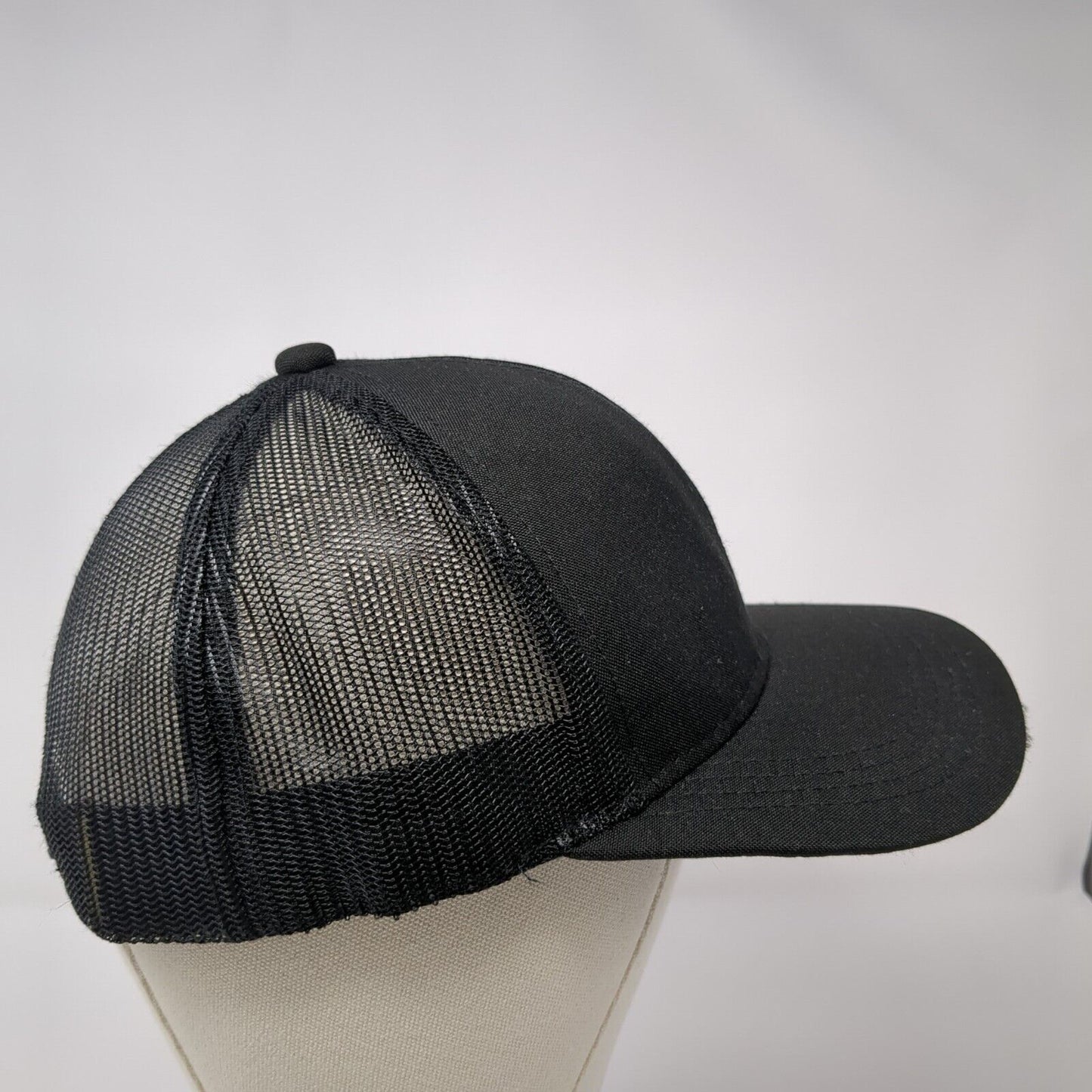 TSSGBL Snapback Mesh Back Trucker Hat Black OSFM Adjustable Blank