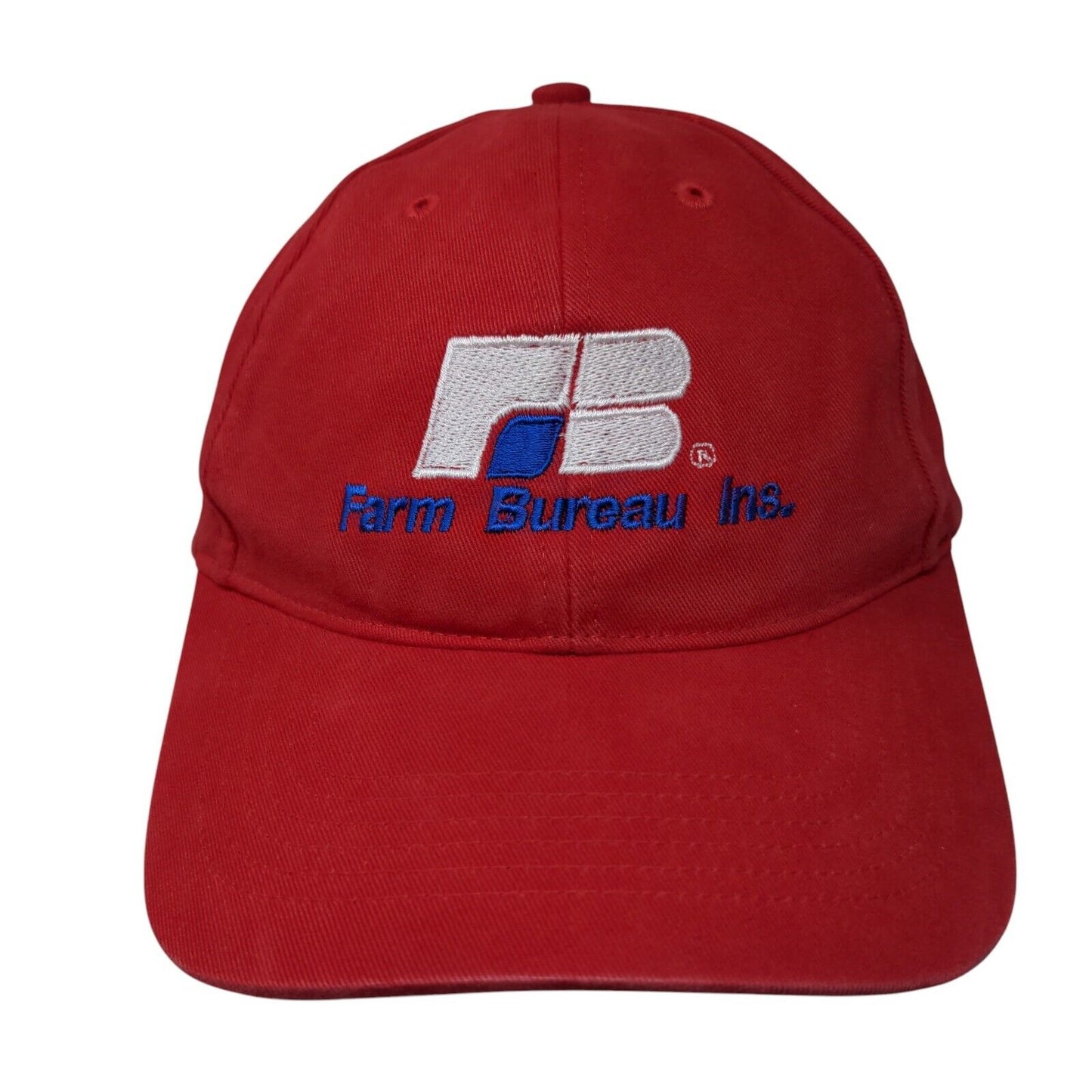 Farm Bureau Ins. Strapback Hat Red One Size Adjustable Embroidered