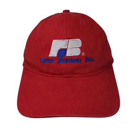 Farm Bureau Ins. Strapback Hat Red One Size Adjustable Embroidered
