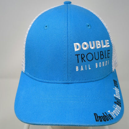 Vie Trucker Hat Blue One Size Double Trouble Bail Bonds Mesh Snapback Phone Num