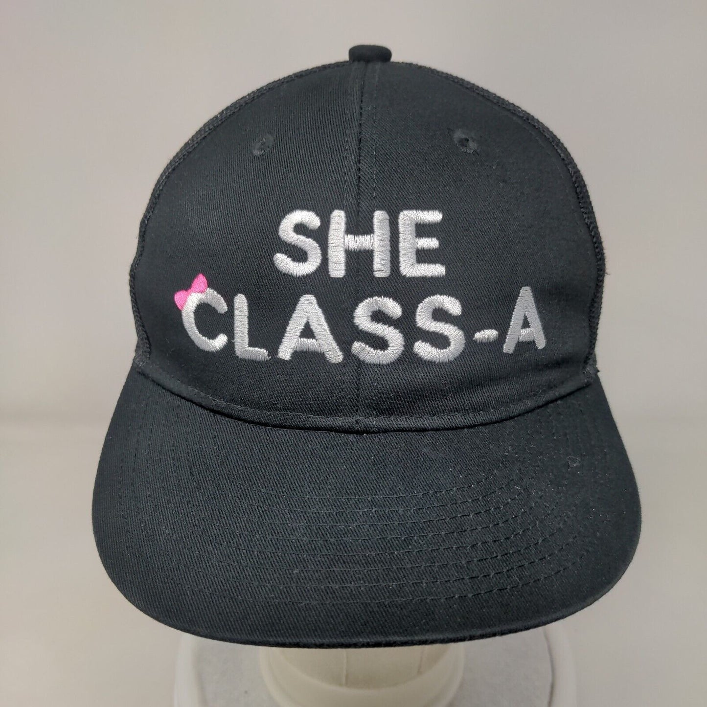 She Classs-A Snapback Trucker Hat Black One Size Adjustable Port Authority