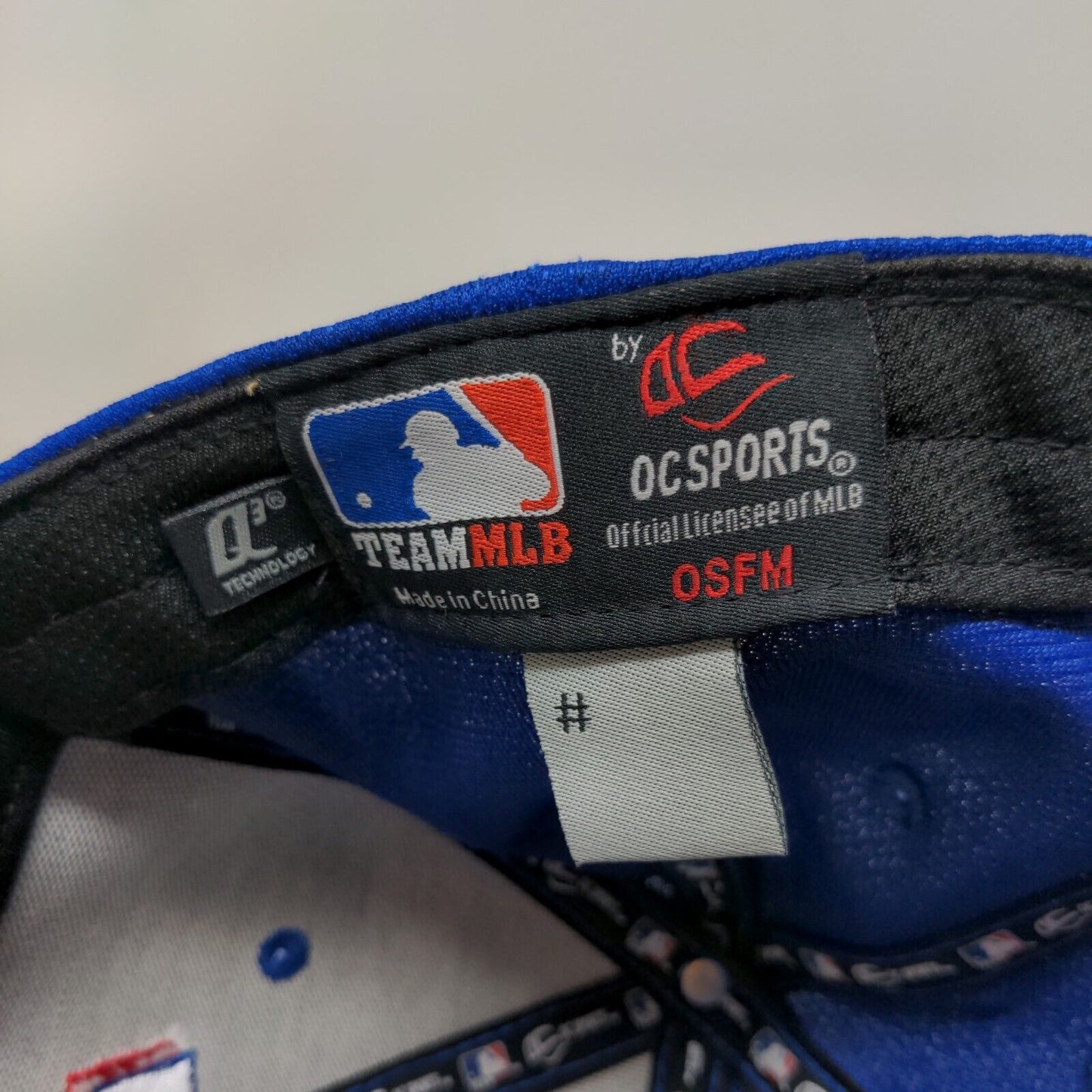 OC Sports Men's Strapback Hat Blue Size OSFM Texas Rangers Embroidered Logo