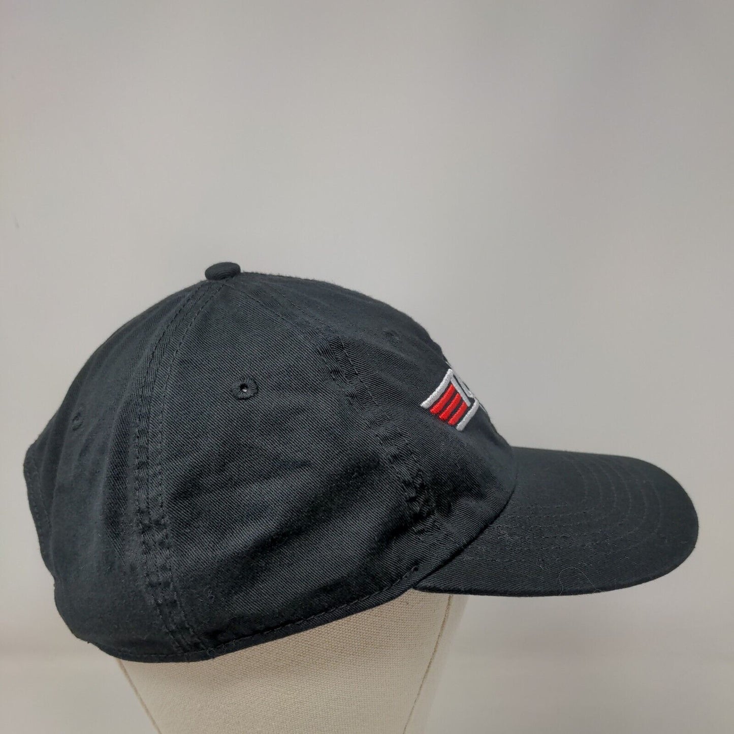 Top Gun Slideback Hat Black OSFM Adjustable Embroidered Vented Holes 6 Panel