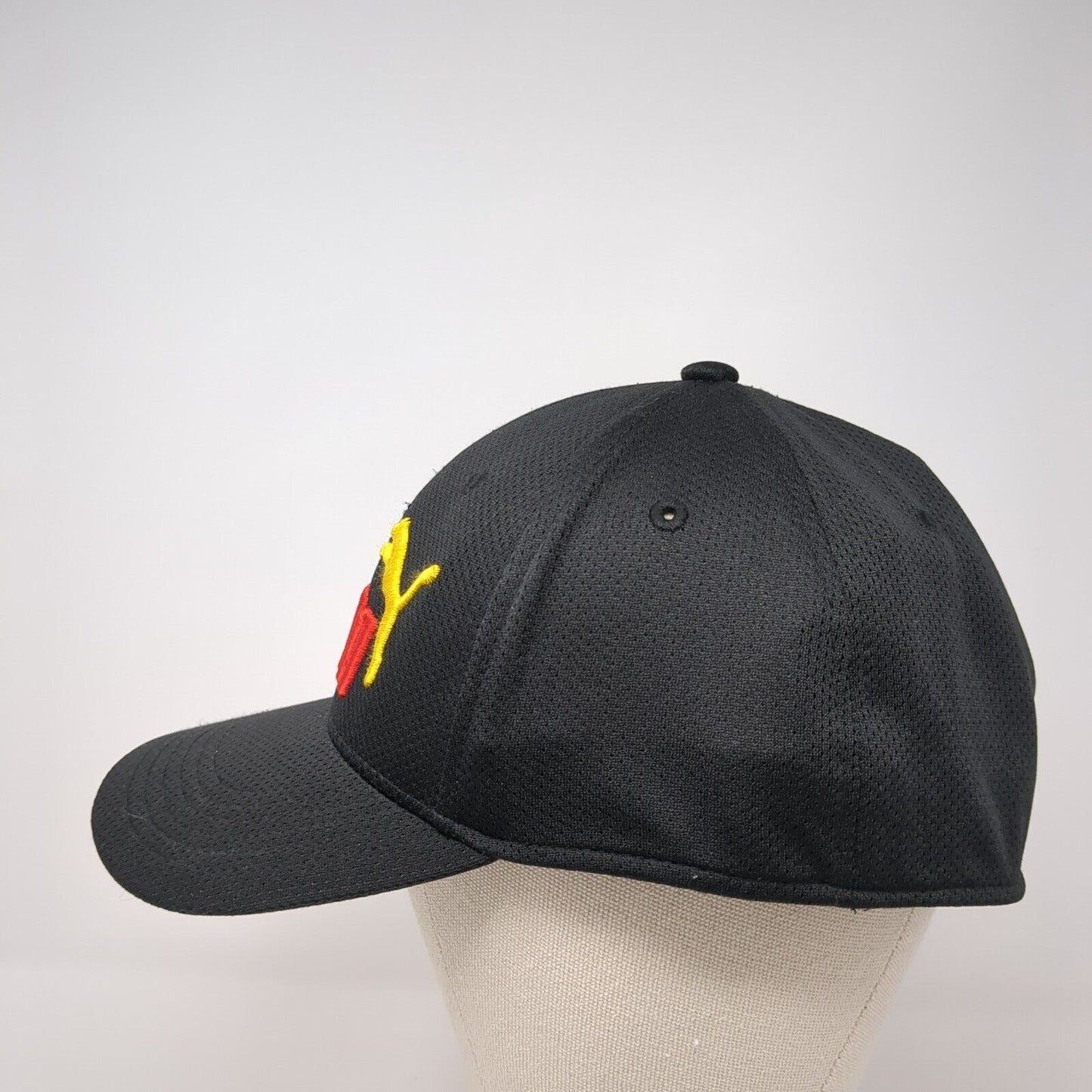Puma Spell Out Fitted Hat Black L/XL Embroidered Logo Stretch Outdoor