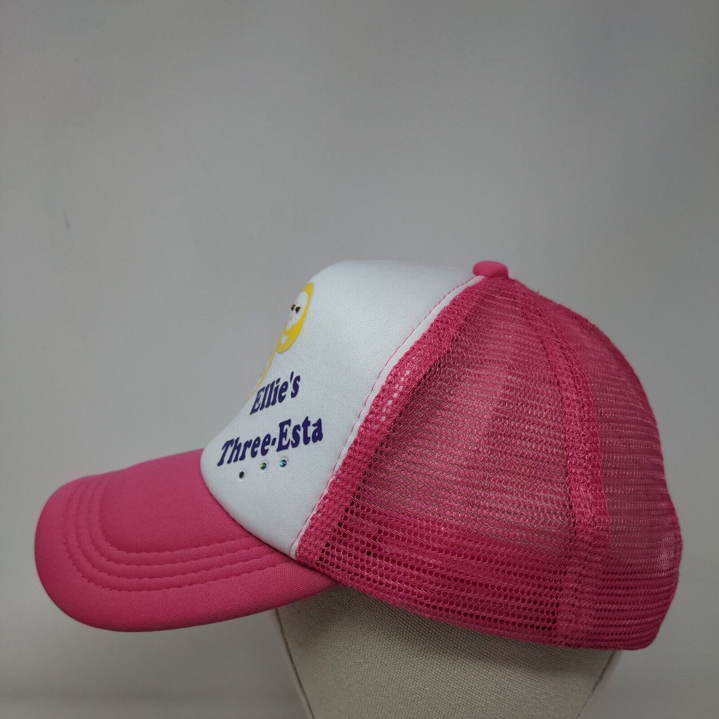 Ellie's Three-Esta Bling Snapback Mesh Back Trucker Hat Multi One Size