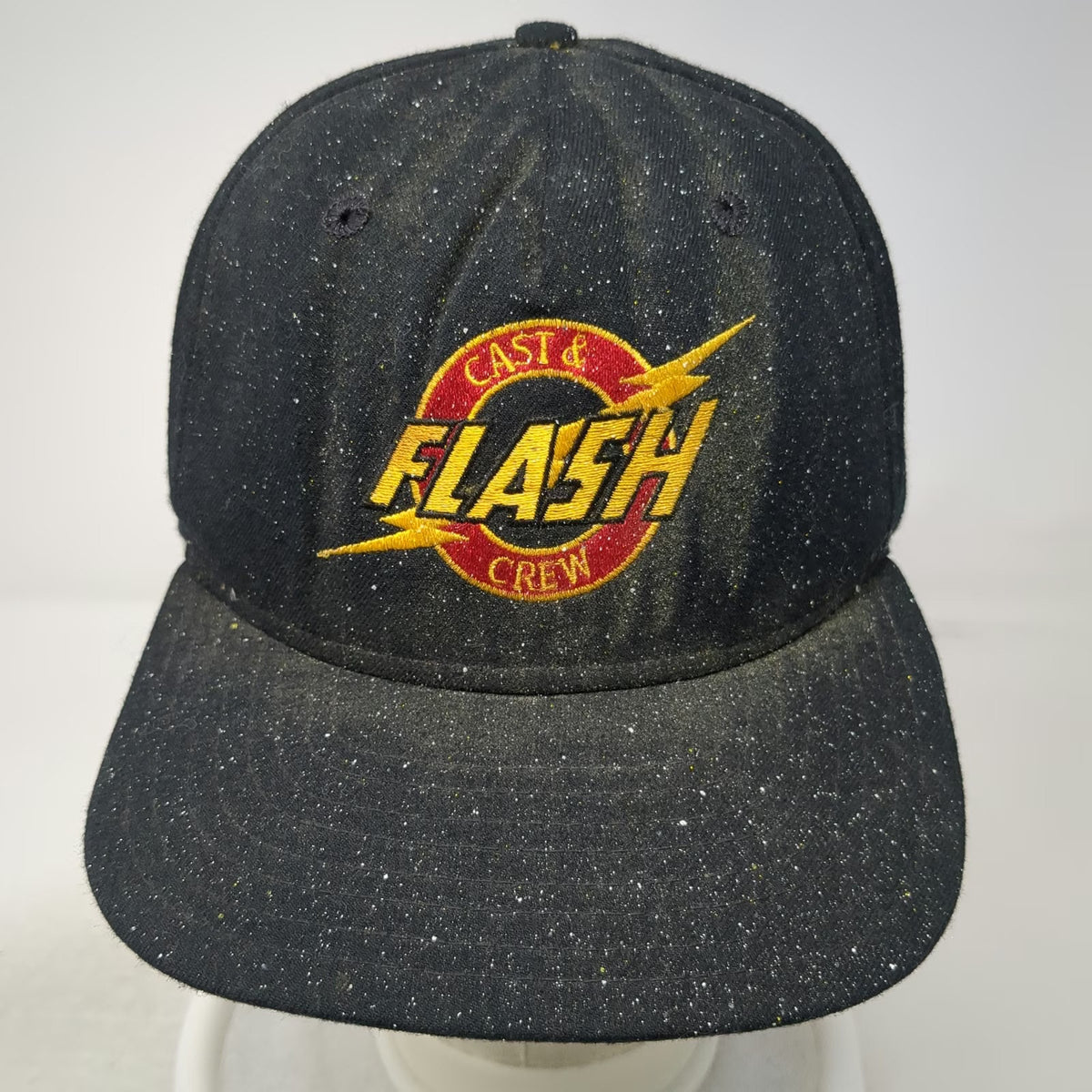 New Era Snapback Black L Cast & Flash Crew Green Underbrim Made in USA Hat