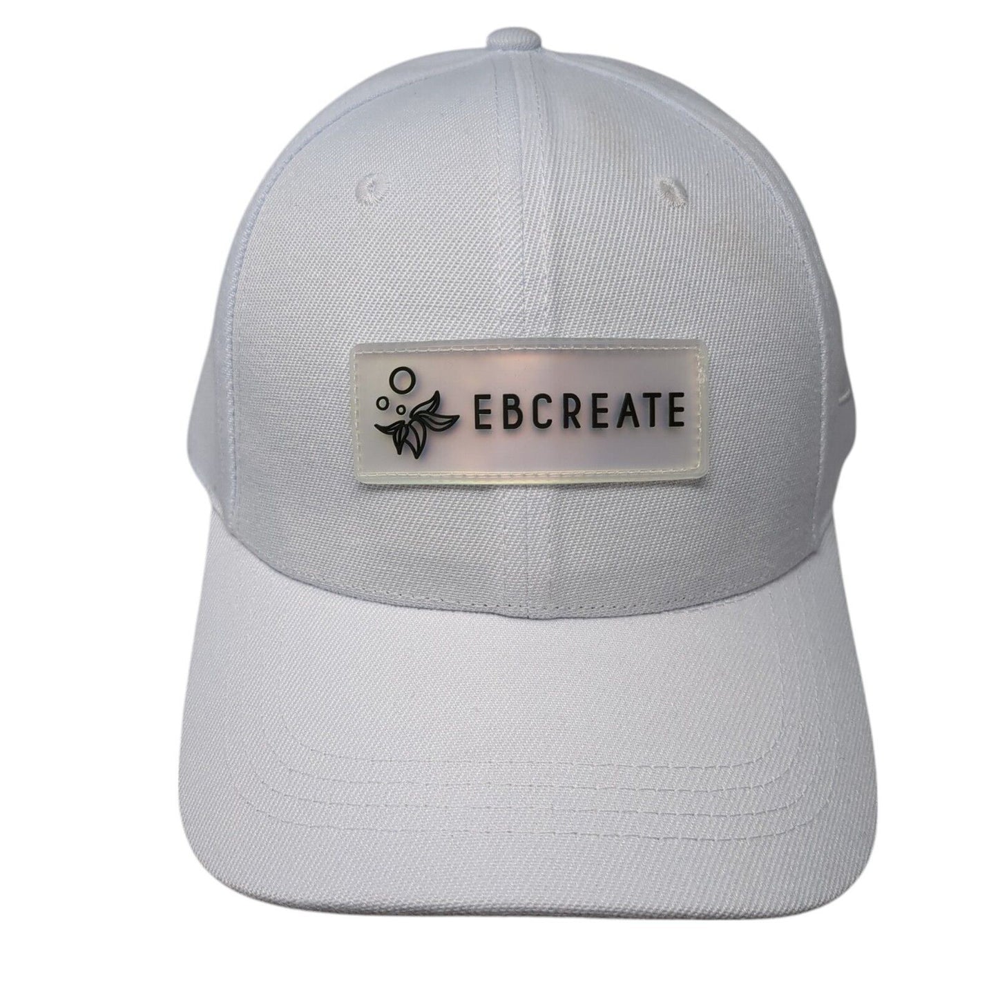 EBCREATE Patch Slideback Hat White One Size Adjustable Embroidered