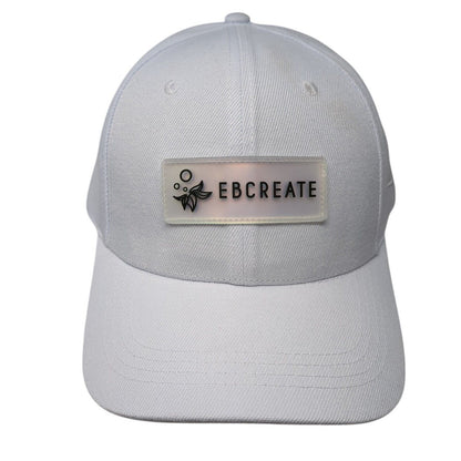 EBCREATE Patch Slideback Hat White One Size Adjustable Embroidered