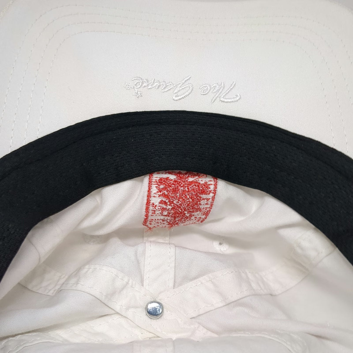The Game Baseball Cap White OSFM Pine Tree P.L.P. Embroidered Logo Hat Cotton