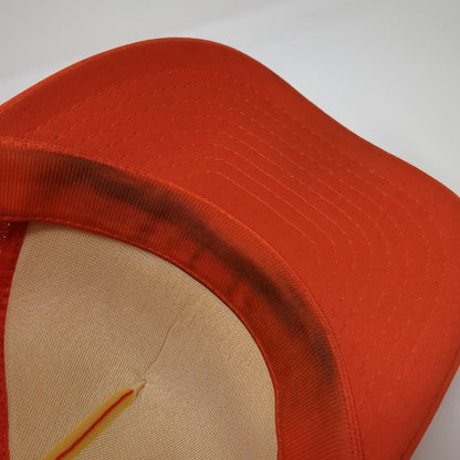 Dr Pepper Trucker Hat Orange One Size Mesh Snapback Rope Logo Graphic Soda Foam