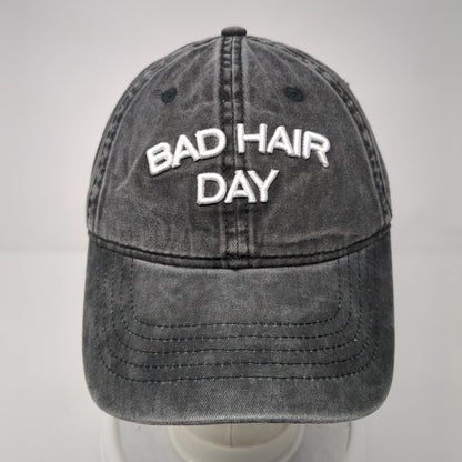 Bad Hair Day Slideback Hat Black One Size Adjustable Embroidered Vented Holes