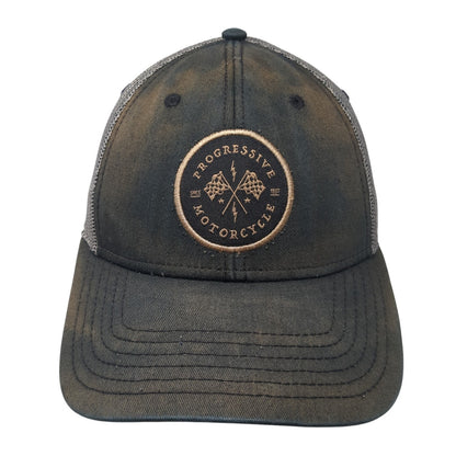 Progressive Motorcycle Trucker Hat Black OS Adjustable Embroidered Cap America